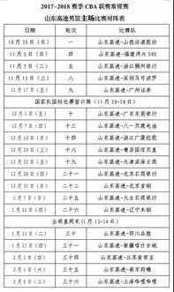 山东男篮赛程