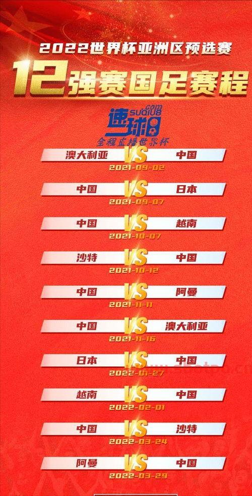 国足12强赛赛程表